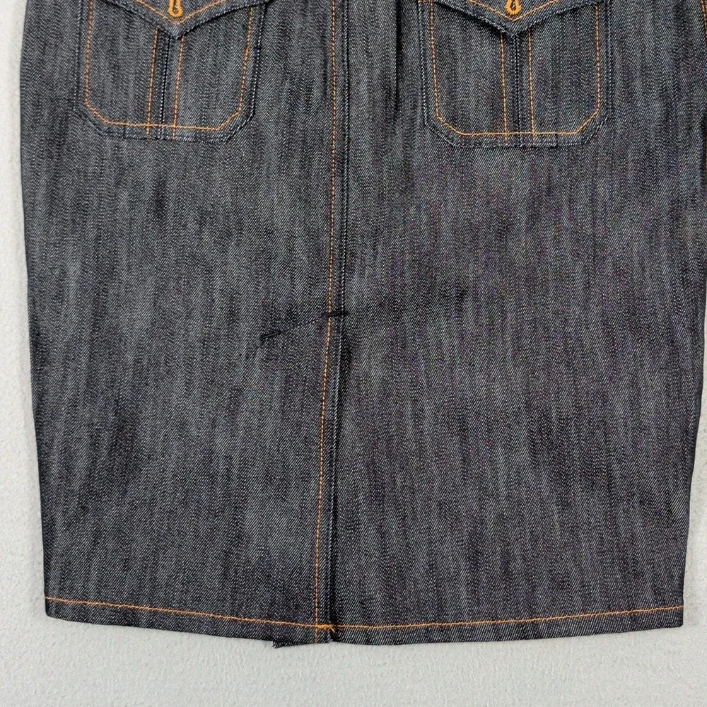 Rock & Republic Skirt Womens 27‎ Blue Denim Contrast Stitching Casual